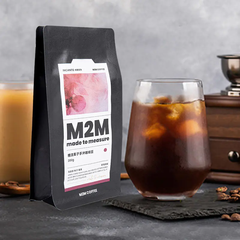 Упаковочный пакет для кофе 250 г, 500 г, 1 кг с наклейкой